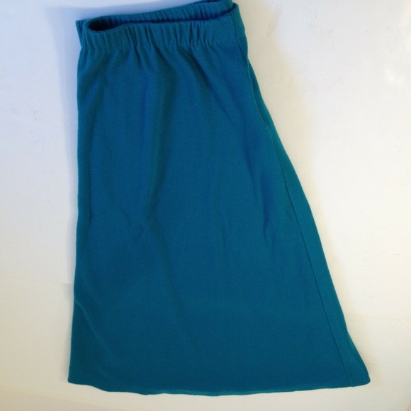 Vintage Silver Threads Green Soft Flowing Long Skirt Size Large Made in USA - Picture 9 of 12